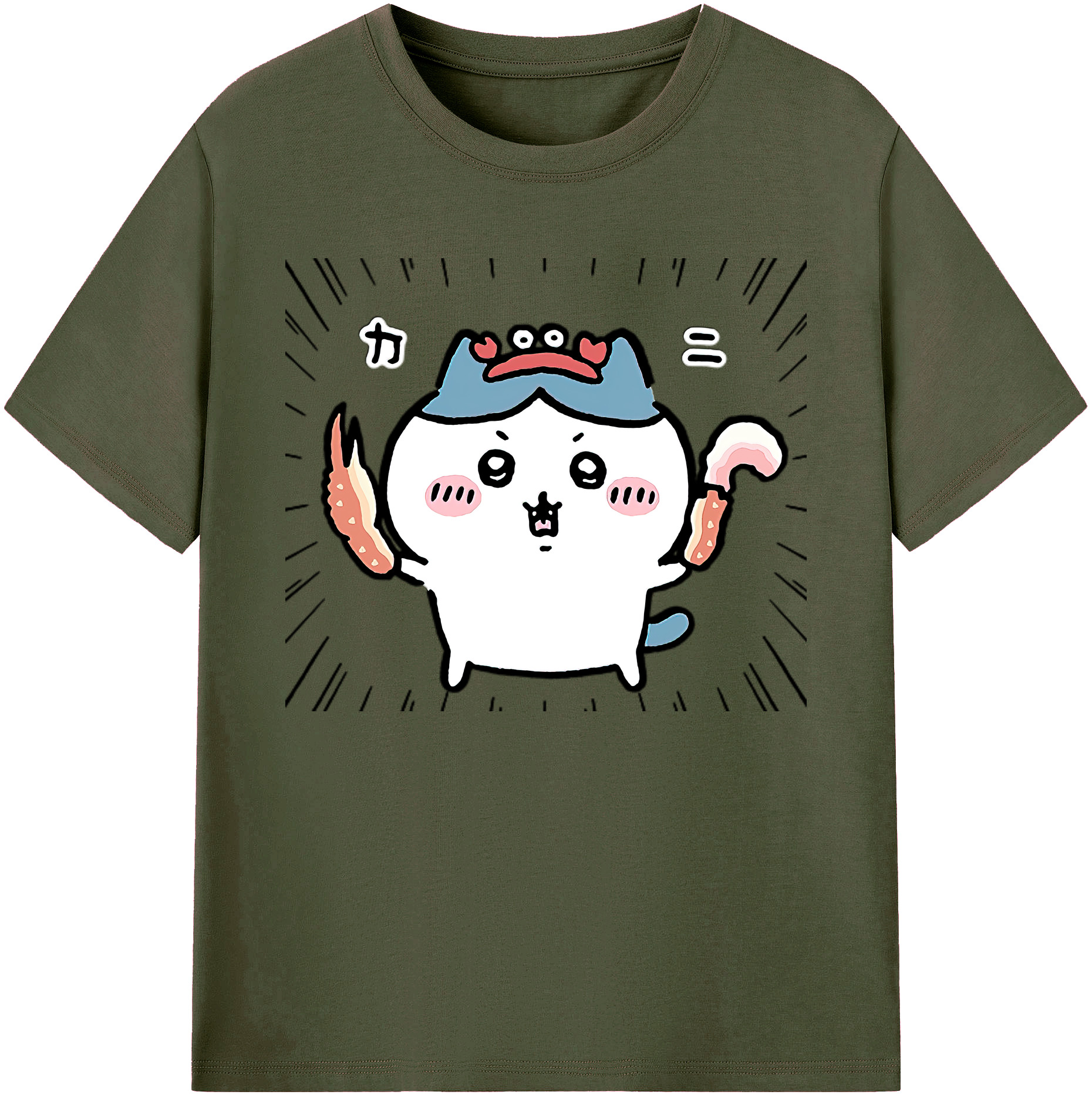 （画像用） ちいかわ ハチワレ Chii-kawa hachiware 綿100％ メンズ半袖Tシャツ｜肌触りやわらか＆通気性